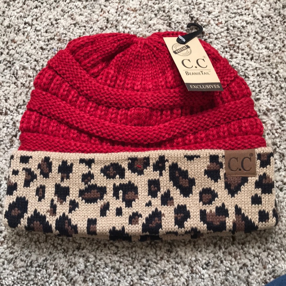 C.C ponytail beanie, C.C beanies, knit beanie